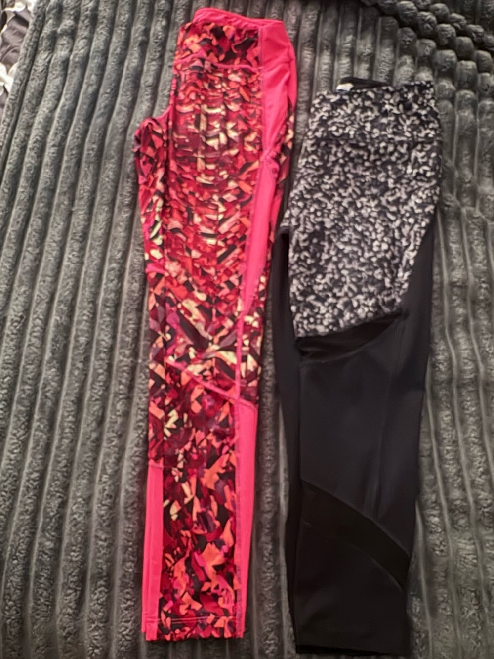 Avia Black and White Marbled Athletic Leggings and multi color leggings